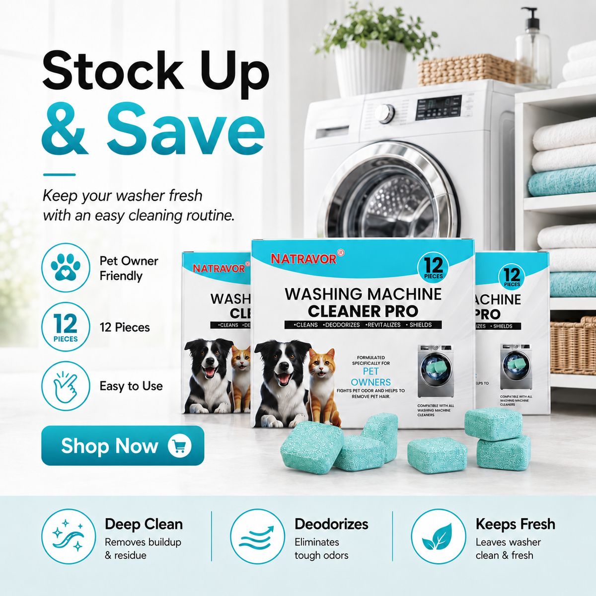 ๐งผ Washing Machine Cleaning Tablets โ Powerful Odor Removal & Deep Washer Care