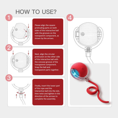 🐾 Smart Interactive Pet Ball – Rechargeable Automatic Chase Toy for Cats & Small Dogs ⚡