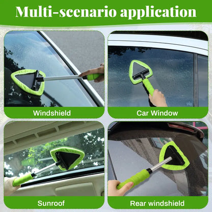 🚚Microfiber Car Windshield Cleaner with Extendable Handle and Washable Pads