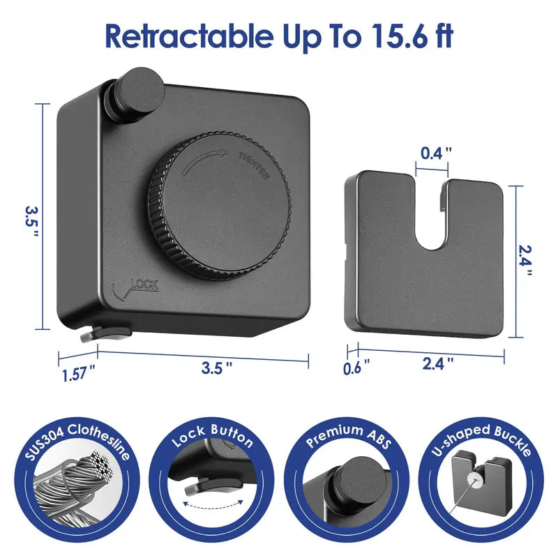 🧺 Retractable Clothesline – Wall-Mounted Stainless Steel Space-Saving Laundry Drying Line 🏠✨
