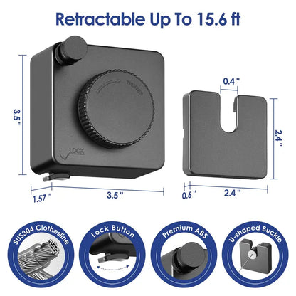 🧺 Retractable Clothesline – Wall-Mounted Stainless Steel Space-Saving Laundry Drying Line 🏠✨