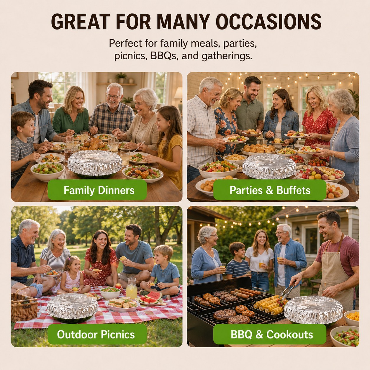 🎁Buy More Get More FREE |NATRAVOR®️ Home dining table & food container aluminum foil heat-retaining cover