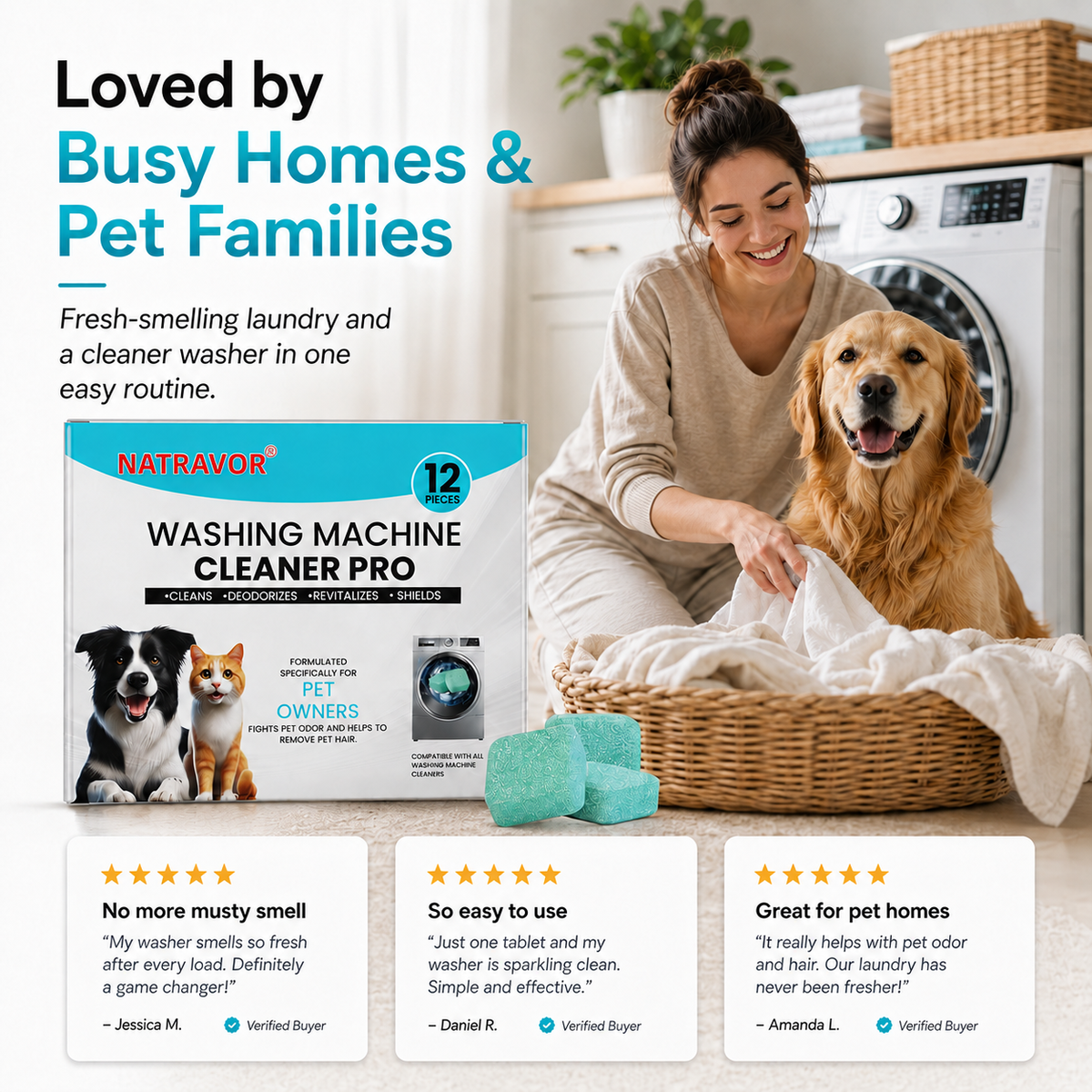🧼 Washing Machine Cleaning Tablets – Powerful Odor Removal & Deep Washer Care