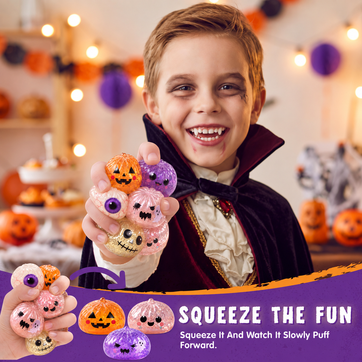 🎃 Halloween Mystery Squishy – Squeeze, Stretch & Spook Away the Stress! 👻✨