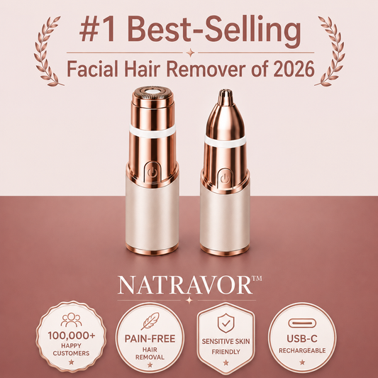 ✨ NATRAVOR® 2-in-1 Eyebrow & Facial Hair Trimmer – Smooth, Gentle & Precise Hair Removal