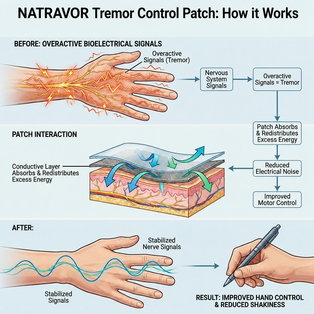 💪 NATRAVOR® Tremor Control Patch – Comfortable Daily Support for Steadier Hands