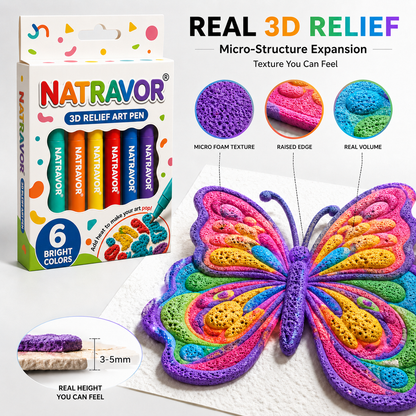 🎨NATRAVOR® 3D Puff Art Pens – Draw, Heat & Watch It Rise