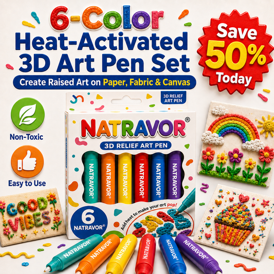 🎨NATRAVOR® 3D Puff Art Pens – Draw, Heat & Watch It Rise