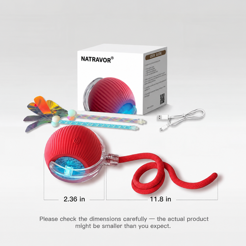 🐾 Smart Interactive Pet Ball – Rechargeable Automatic Chase Toy for Cats & Small Dogs ⚡