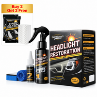 2 Pack Headlight Restoration Kit +2 Free Windshield Oil Film Eraser