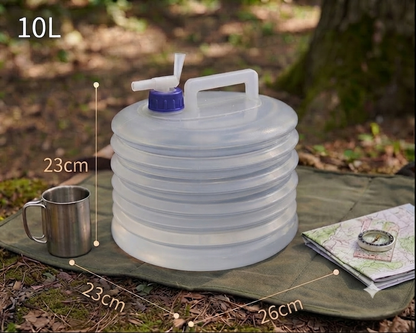 💧Foldable Water Container with Spigot – Space-Saving Portable Water Storage