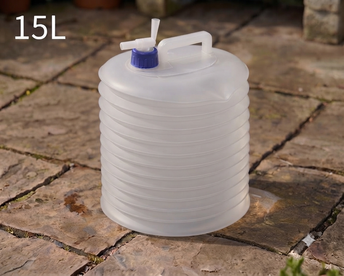 💧Foldable Water Container with Spigot – Space-Saving Portable Water Storage