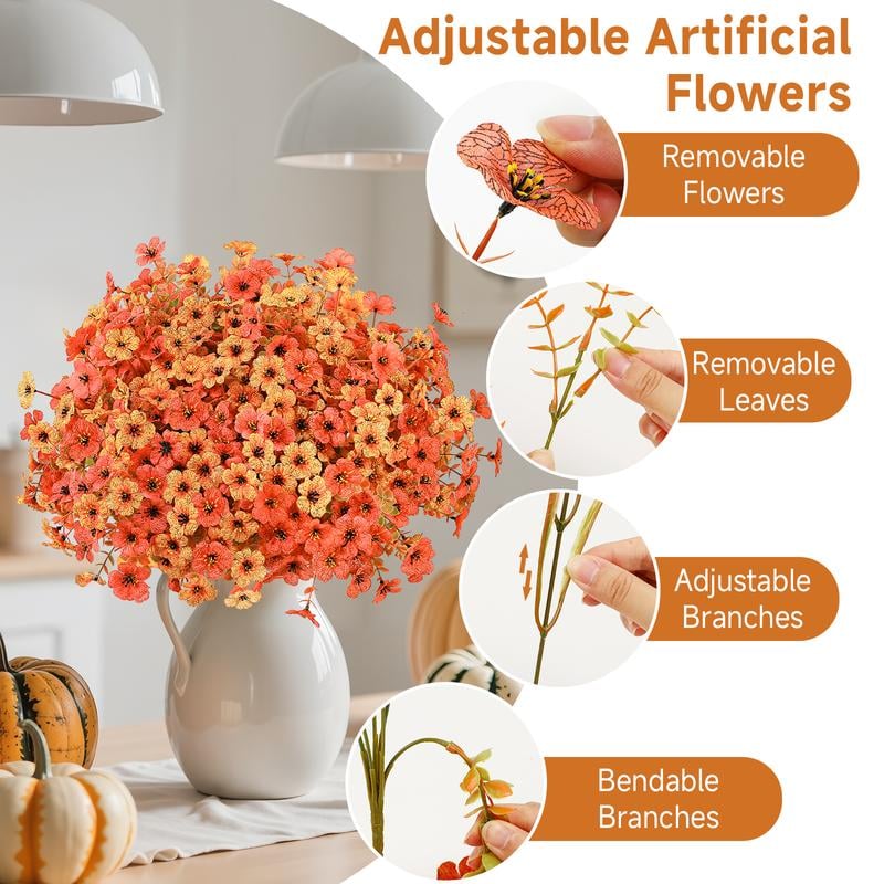 🔥Last Day 50% OFF--Artificial Fall Flowers for Outdoor Indoor Garden Home Decoration
