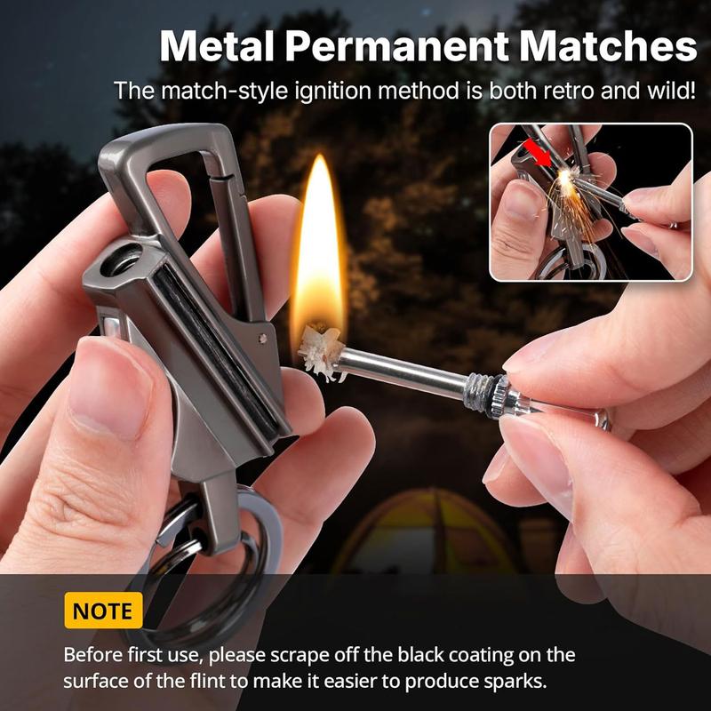 🔥 Permanent Match Keychain Lighter – Cool EDC Gadget for Camping & Outdoor Adventures