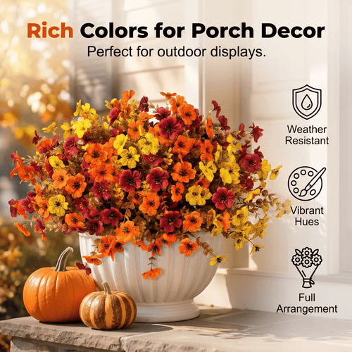 🔥Last Day 50% OFF--Artificial Fall Flowers for Outdoor Indoor Garden Home Decoration