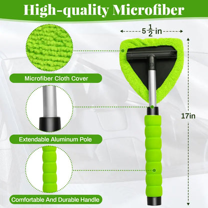 🚚Microfiber Car Windshield Cleaner with Extendable Handle and Washable Pads