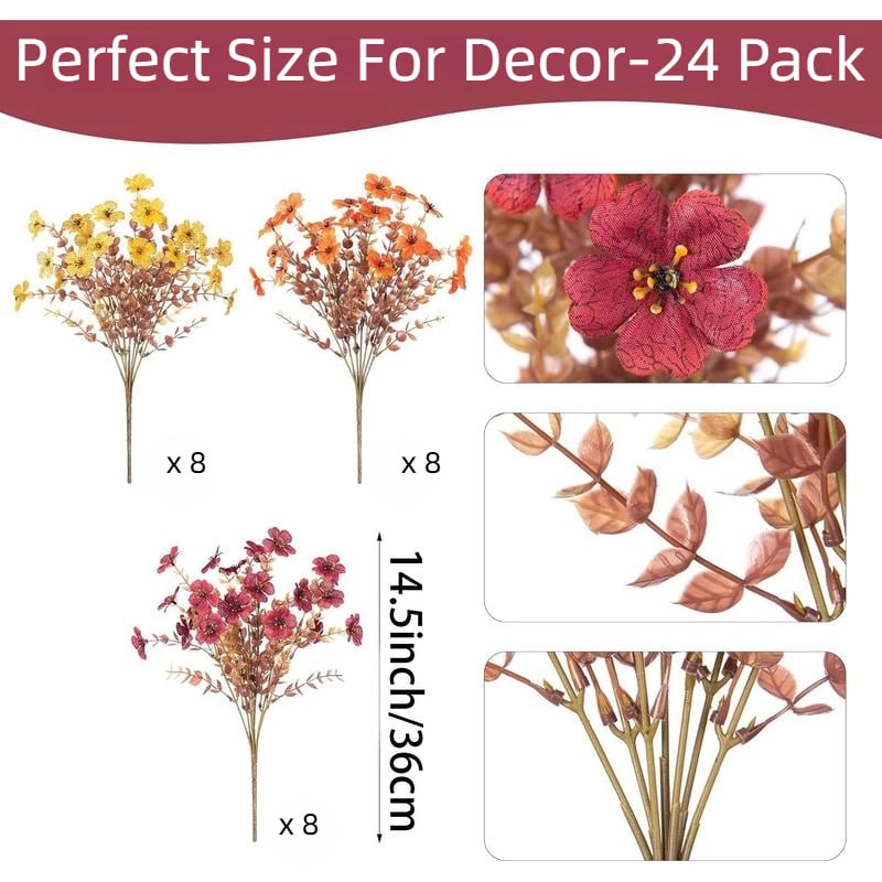🔥Last Day 50% OFF--Artificial Fall Flowers for Outdoor Indoor Garden Home Decoration