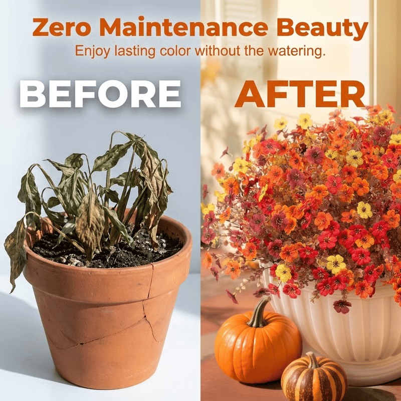 🔥Last Day 50% OFF--Artificial Fall Flowers for Outdoor Indoor Garden Home Decoration