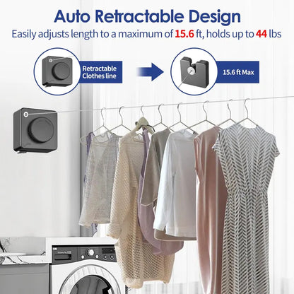 🧺 Retractable Clothesline – Wall-Mounted Stainless Steel Space-Saving Laundry Drying Line 🏠✨