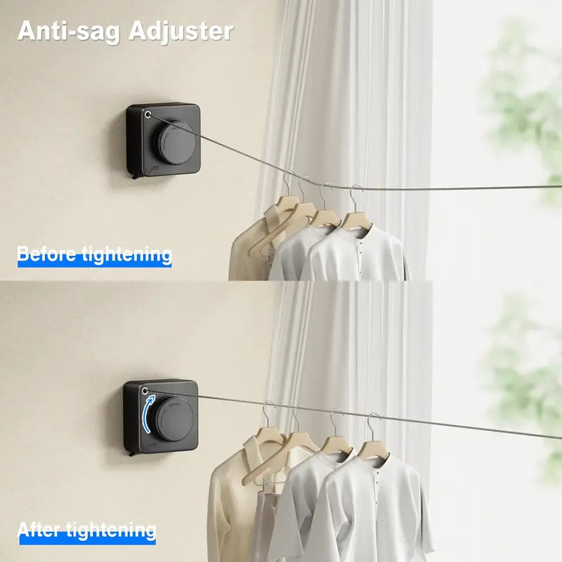 🧺 Retractable Clothesline – Wall-Mounted Stainless Steel Space-Saving Laundry Drying Line 🏠✨