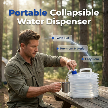 💧Foldable Water Container with Spigot – Space-Saving Portable Water Storage