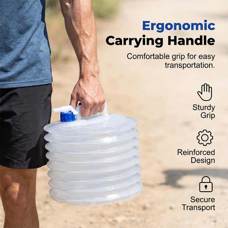 💧Foldable Water Container with Spigot – Space-Saving Portable Water Storage