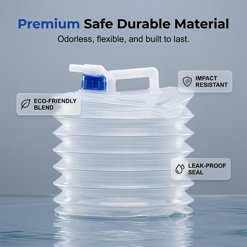 💧Foldable Water Container with Spigot – Space-Saving Portable Water Storage